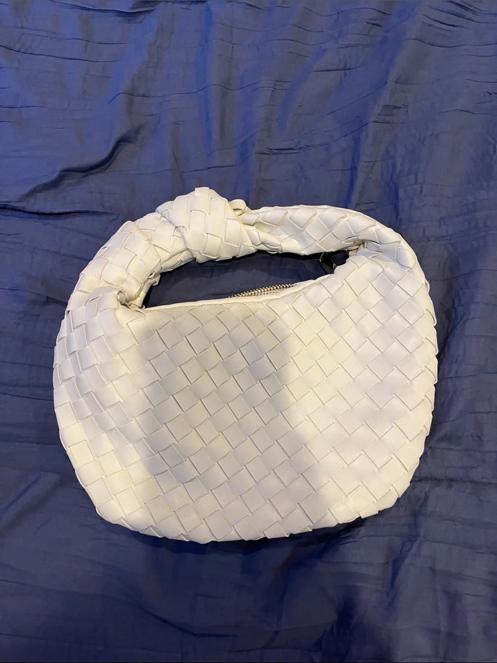Urban Expressions White Woven Knot-Handle Hobo
